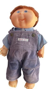 Hasbro Cabbage Patch Kid All Vinyl Doll 1991 Straight Red Hair Overalls 14" READ